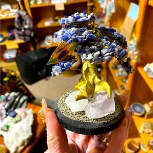 Beautiful sodalite, crystal Quartz and pyrite tree